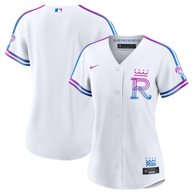 Women's Kansas City Royals Blank White 2026 City Connect Stadium Stitched Baseball Jersey(Run Small)